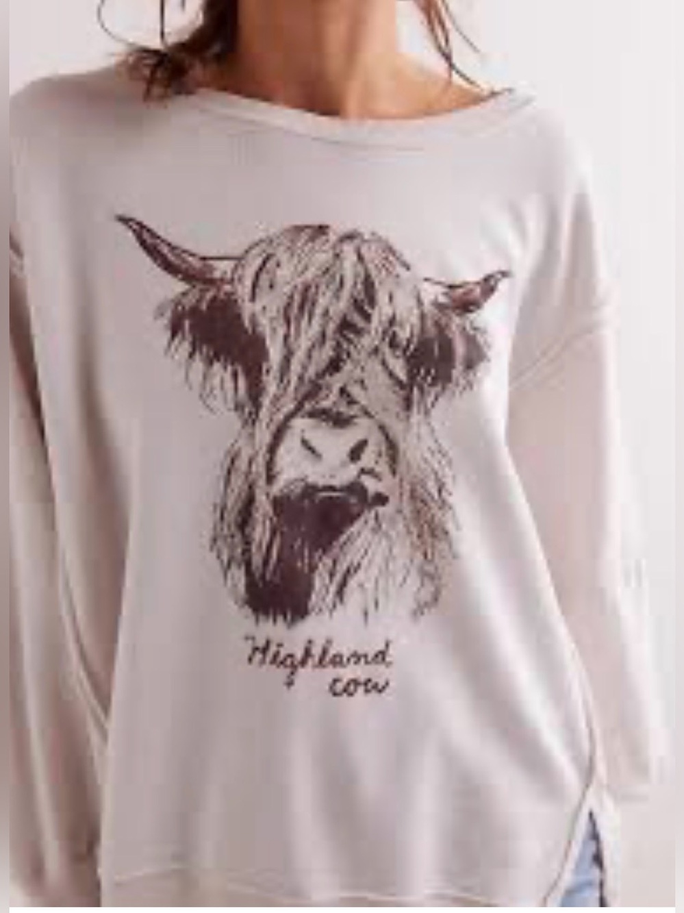 We The Free Highland Cow Camden Sweatshirt - Size XL